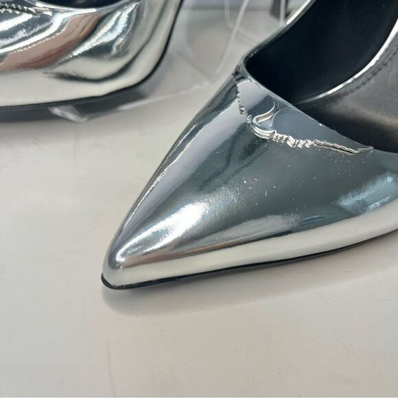 Zadig and Voltaire Perfect Mirror Leather Pumps With Wing Logo Sz 8 (39) NIB - Picture 7 of 14